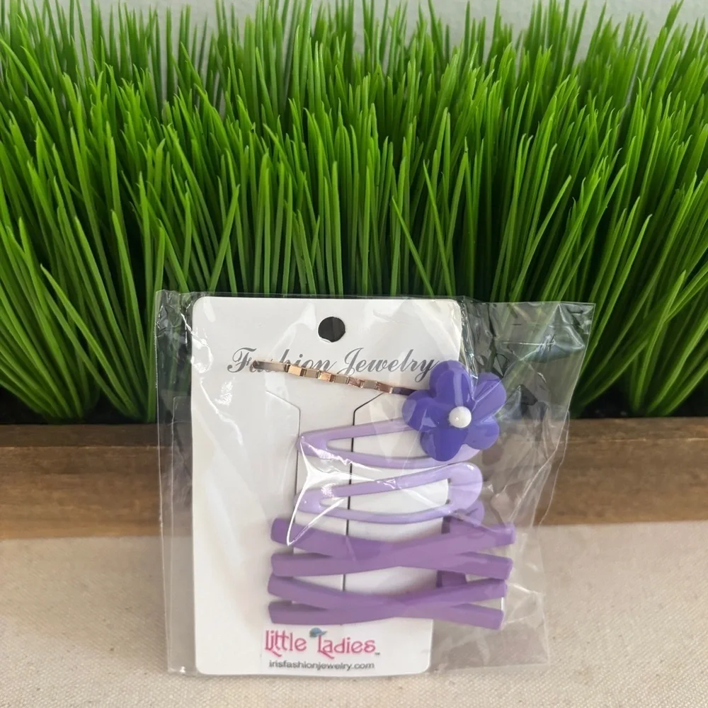 Little Ladies Purple Hair Clip Set NEW